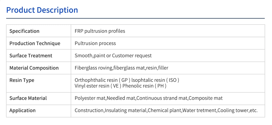 Equiangular Smooth Surface Pultrusion Glass Fiber Plastics L Straight FRP Pultrusion Angle