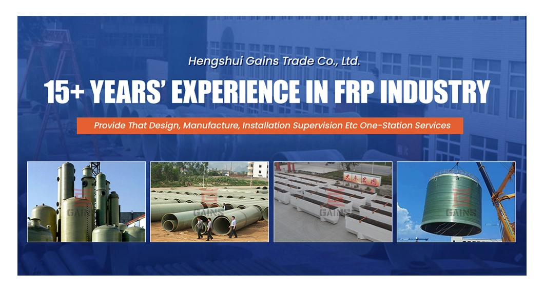 Gains FRP Winding Storage Tank Factory China FRP Vertical Tank Winding