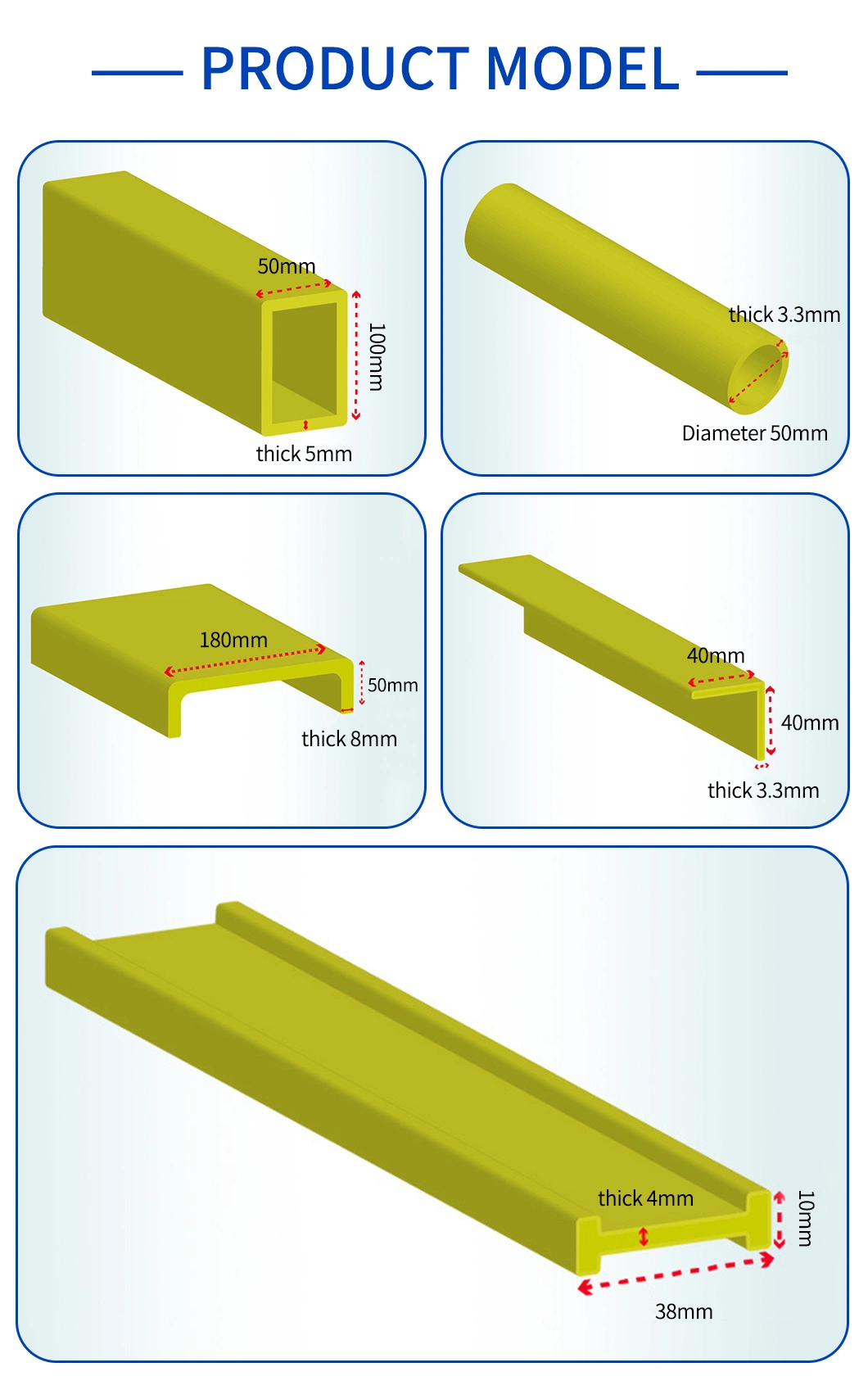 Equiangular Smooth Surface Pultrusion Glass Fiber Plastics L Straight FRP Pultrusion Angle