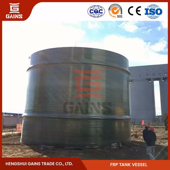 FRP 와인딩 지하 저장 탱크 제조 중국 FRP 와인딩 수평 용기 탱크 획득